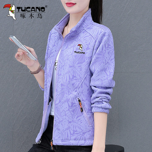 啄木鸟春秋款摇粒绒短外套女202