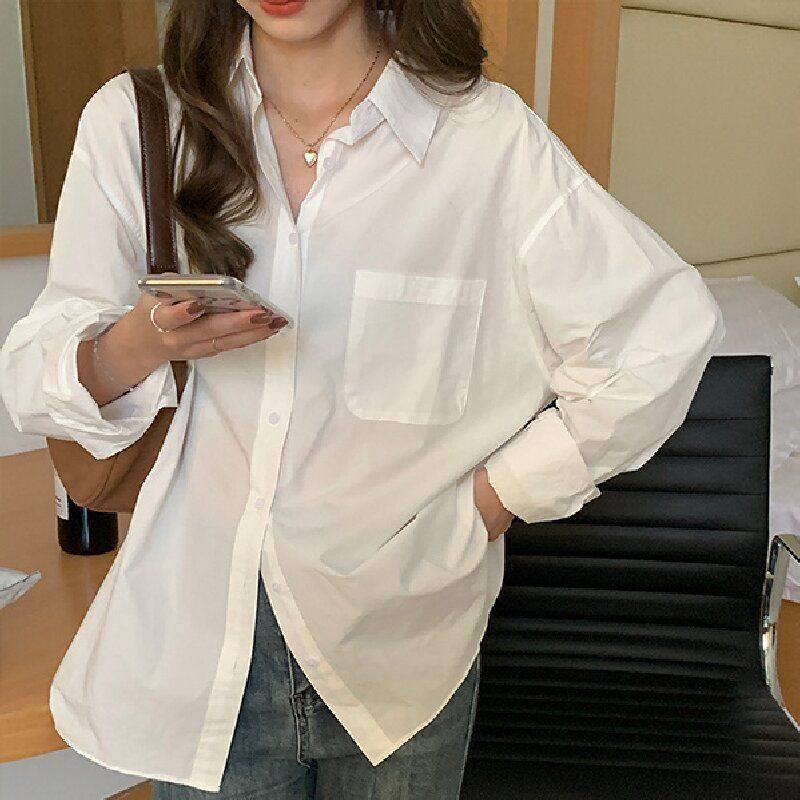 夏天白色衬衫女学生内搭外穿百搭衬衫