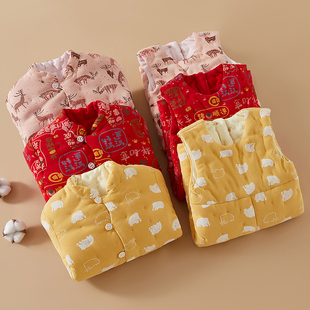 儿童棉花棉衣婴幼儿手工棉袄背带裤套装男女宝宝加厚棉服冬季内胆