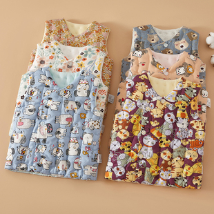 儿童纯棉花手工马甲宝宝秋冬季新款加厚保暖马夹居家外传坎肩内胆