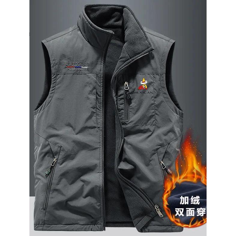 稻草人春秋双面穿马甲户外运动