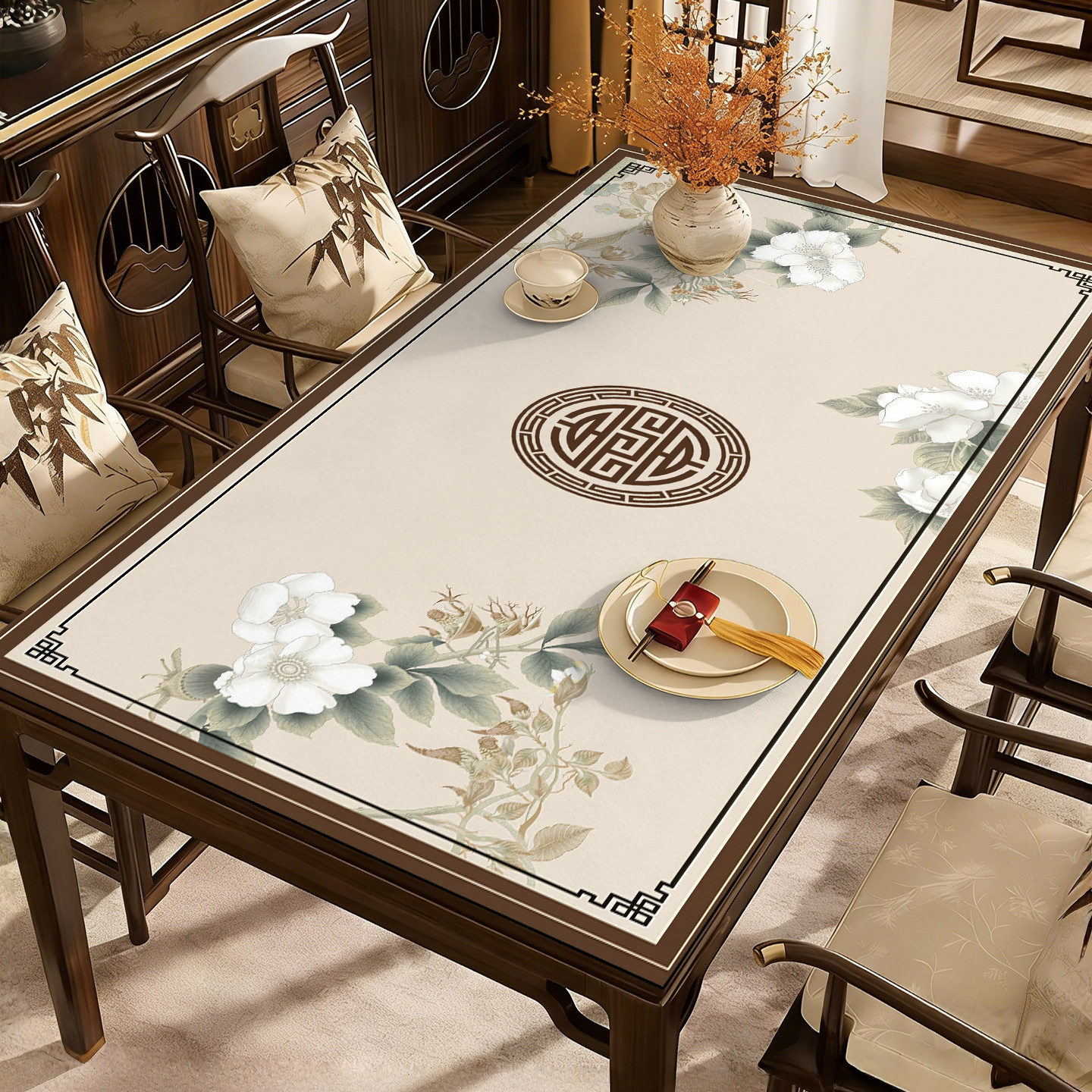 餐厅餐桌垫防水垫防滑隔热垫桌布防烫防油免洗保护垫耐脏中式简约,居家布艺,桌布,淘宝优惠券,粉丝福利购,淘宝优惠卷