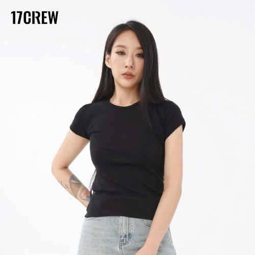 修身圆领女款17CREW夏季正肩简约