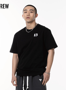 1701原创BIBO短袖宽松潮牌圆领t恤夏季300G棉重磅正版17CREW