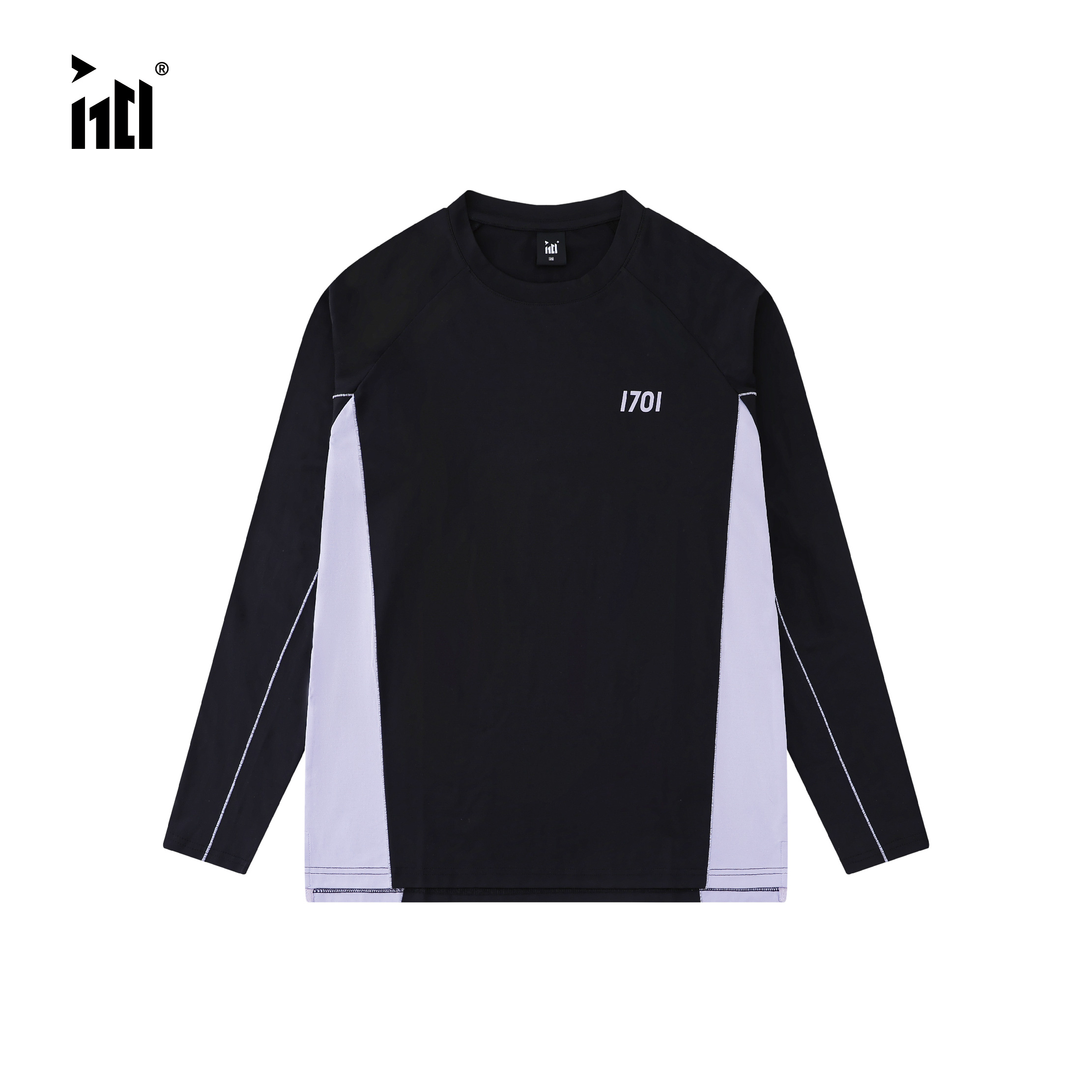 1701秋季cool max新款骑行运动速干拼色长袖凉感打底t情侣同款