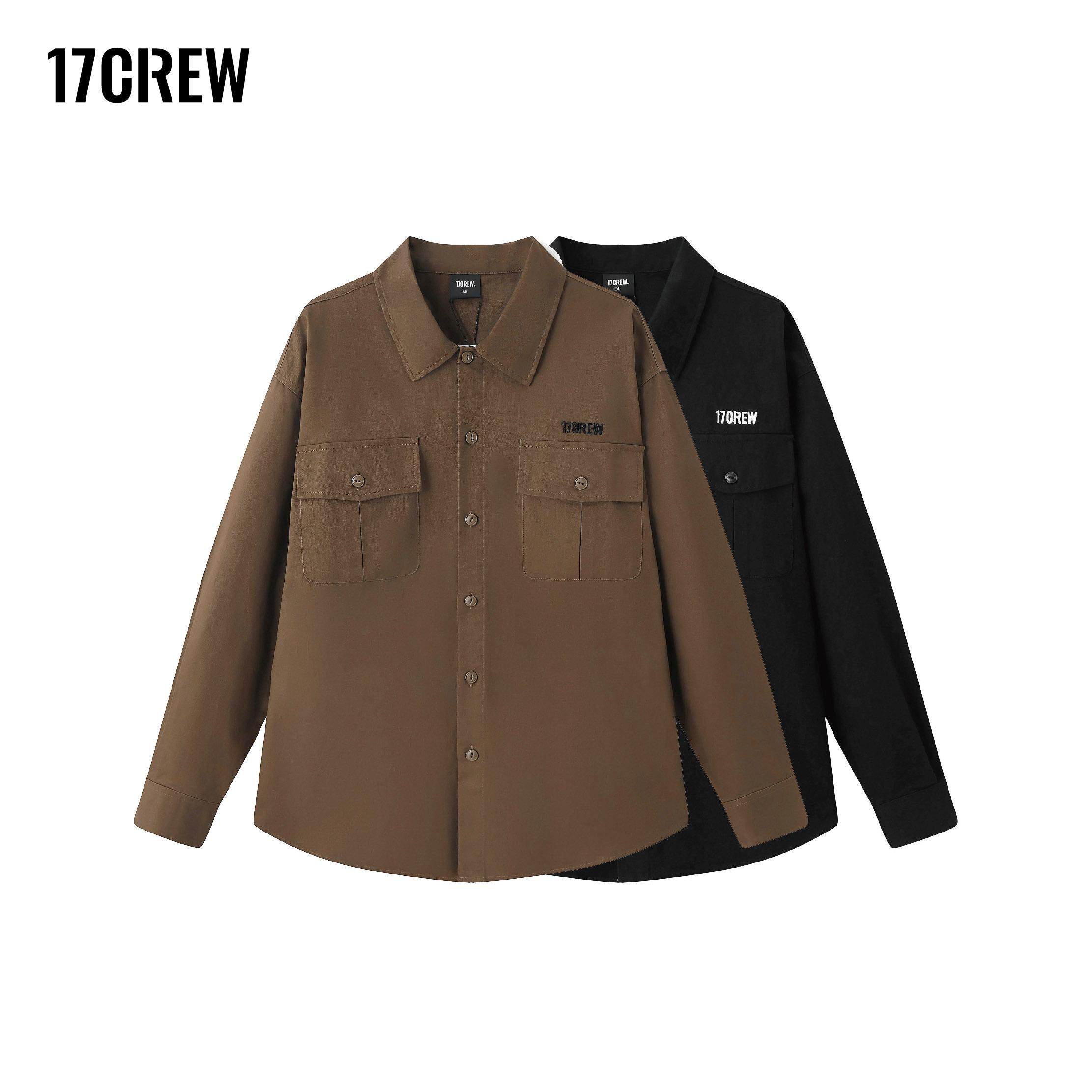 工装纯色男士宽松外套翻领