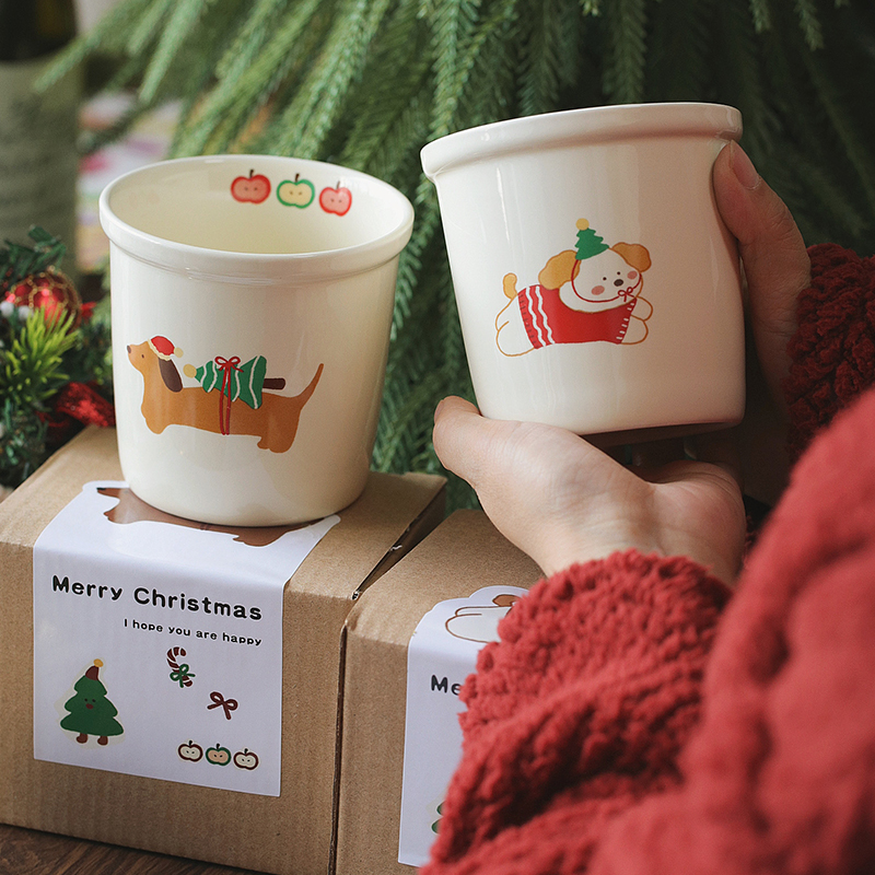 泽滕家陶瓷可爱圣诞服杯子