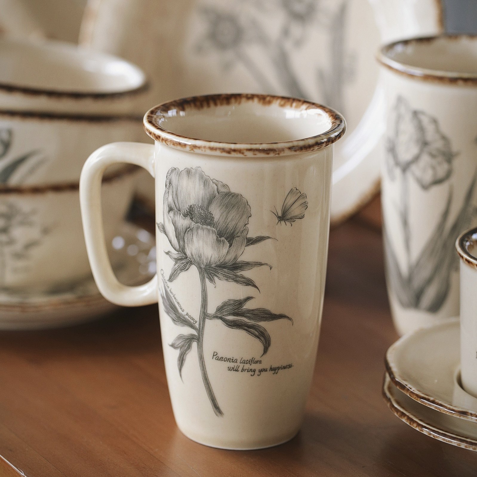 泽滕家大容量马克杯碗盘套装陶瓷高杯子牛奶豆浆燕麦早餐果汁啤酒