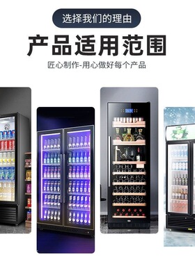 定制啤酒柜玻璃门饮料展示柜酒水保鲜冷藏柜透明双层中空玻璃门