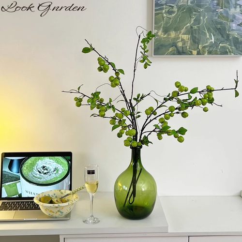 高端小苹果仿真花清新仿真果子家居客厅餐厅装饰摆件假花民宿摆设