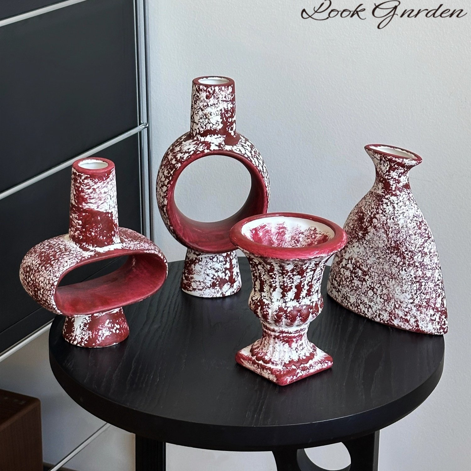 新年红色喜庆陶瓷花瓶摆件