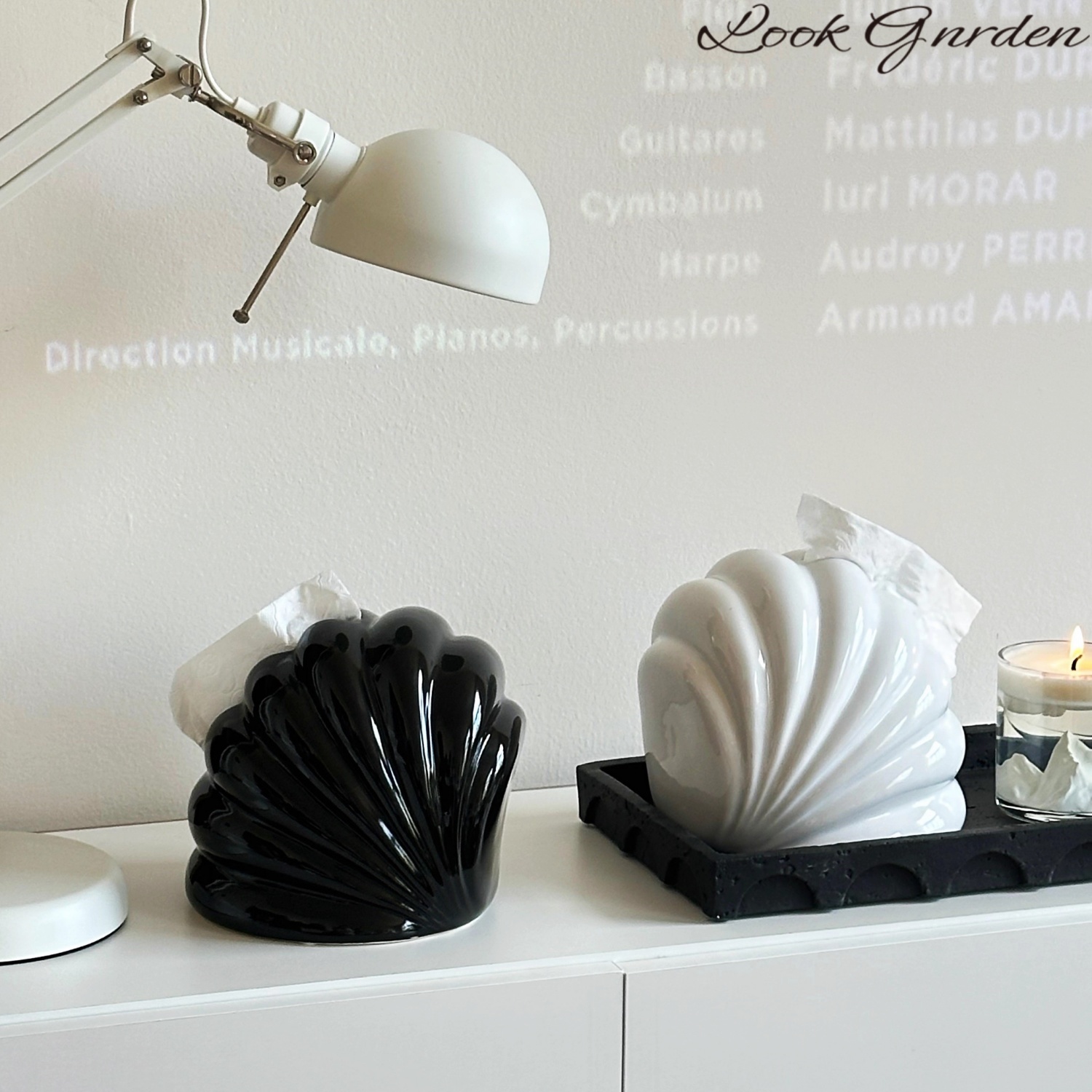 奶油风贝壳陶瓷纸巾盒