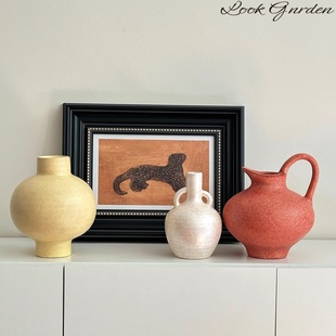 复古做旧创意陶瓷花瓶侘寂北欧水培插花鲜花干花家居客厅装饰摆件