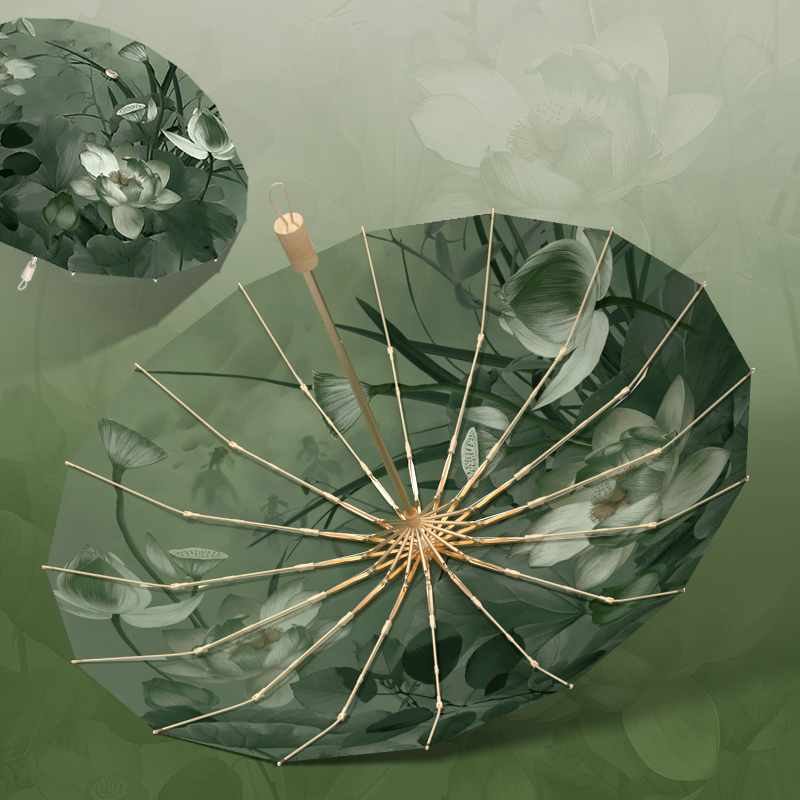 贝卡精灵国风高级16骨双层太阳伞女晴雨两用超强防晒防紫外线雨伞