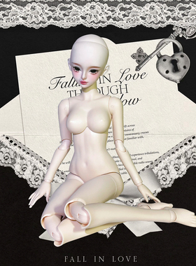 BIJIDI洛洛体4分素体女bjd手办女人偶高颜值带妆娃头假发mjd娃娃