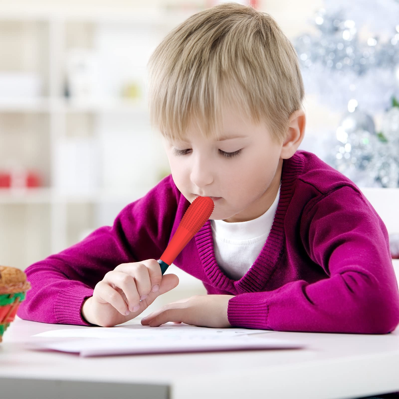 减压笔套铅笔帽重力砝码 防咬手指甲 自闭症多动症硅胶咀嚼磨牙棒