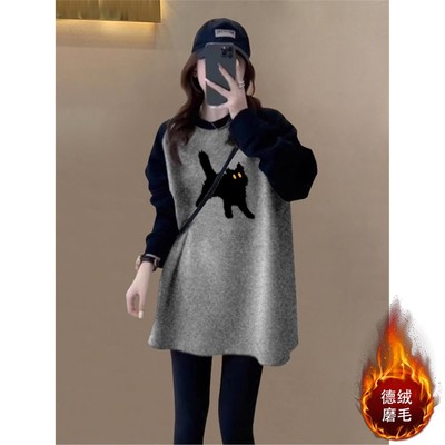 搭配鲨鱼裤的上衣秋冬季中长款德