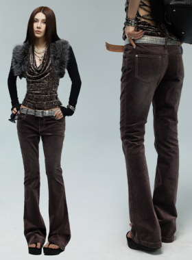 common in 0120 街头时髦弹力随性vibe天丝水洗牛仔裤重工喇叭裤