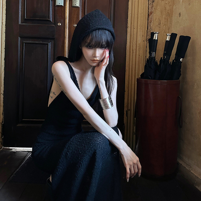 末日战士废土风连帽开叉连衣裙