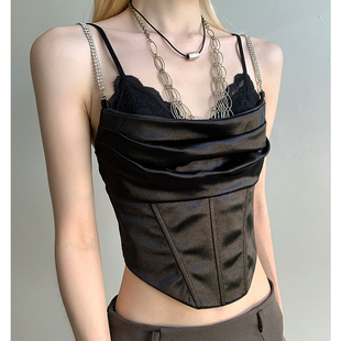 冷艳鱼骨吊带 0120 链条荡领背心女内搭打底外穿上衣 Common