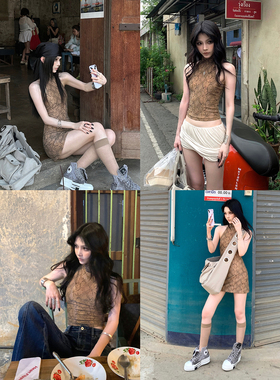 Common in 0120 灵蛇缠绵 辣妹复古蛇纹裙挂脖露背修身显瘦连衣裙