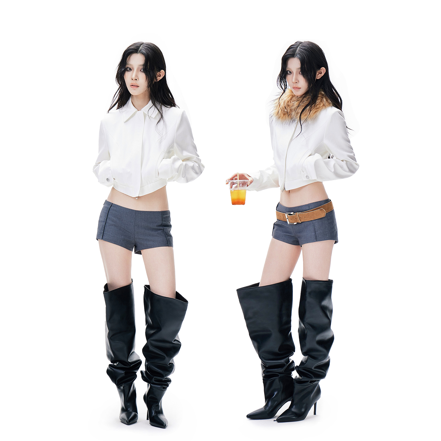 纯欲辣妹收腰修身显瘦夹克短外套