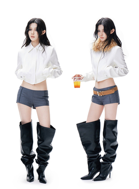 Common in 0120 纯欲辣妹收腰修身显瘦正肩白色毛领夹克短外套女