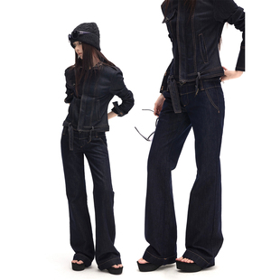 2025秋冬百搭直筒牛仔裤 0120 辣妹设计感低腰长裤 美式 common