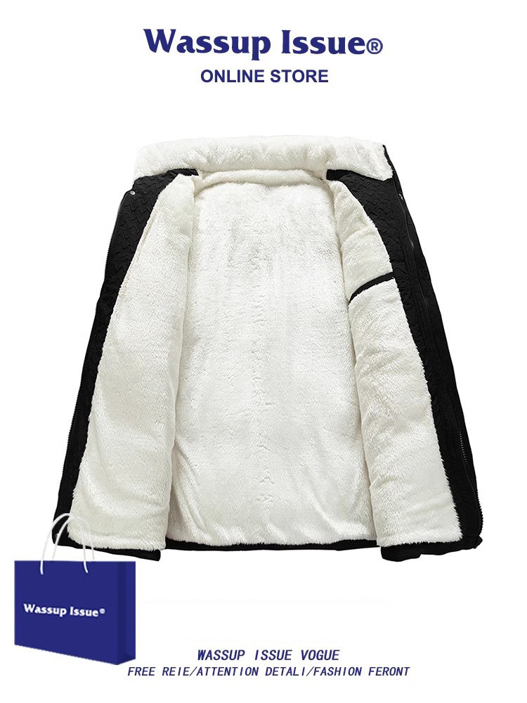 WASSUP ISSUE HOUNDSTOOTH DOWN PADDED JACKET MENS WINTER TIDE BRAND LAMBSWOOL JACKET COTTON JACKET LAMBSWOOL COTTON JACKET