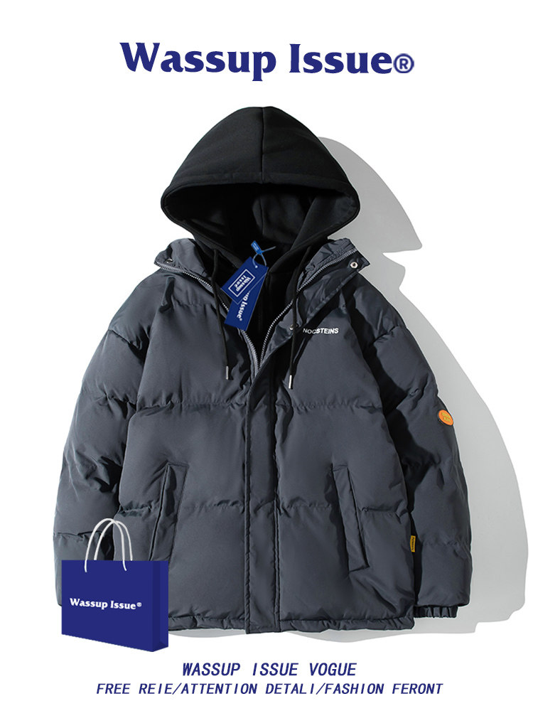 WASSUP ISSUE DOWN COTTON JACKET MENS PADDED JACKET MENS WINTER 2024 THICKENED MENS BREAD JACKET COTTON JACKET