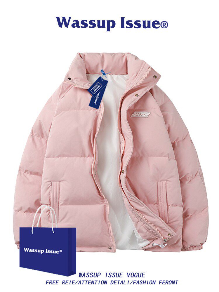 WASSUP ISSUE WINTER COTTON JACKET MENS TIDE THICKENED FLEECE JACKET KOREAN TREND COTTON JACKET BREAD JACKET COTTON JACKET