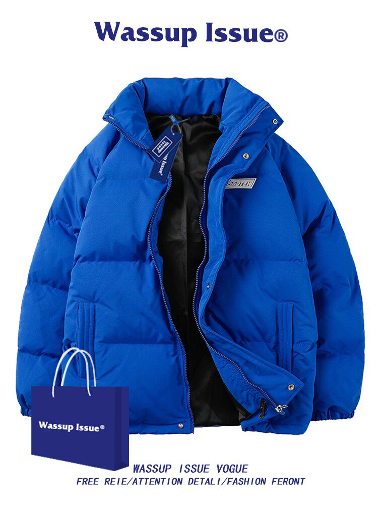 WASSUP ISSUE WINTER COTTON JACKET MENS TIDE THICKENED FLEECE JACKET KOREAN TREND COTTON JACKET BREAD JACKET COTTON JACKET