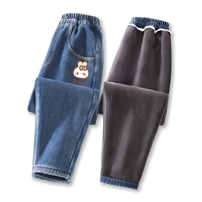 真维斯集团女童加绒牛仔裤