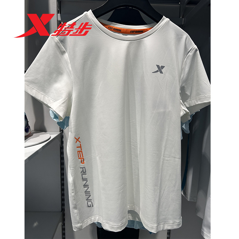 特步短袖T恤男童儿童装2024夏季新款中大童冰丝速干676225014251