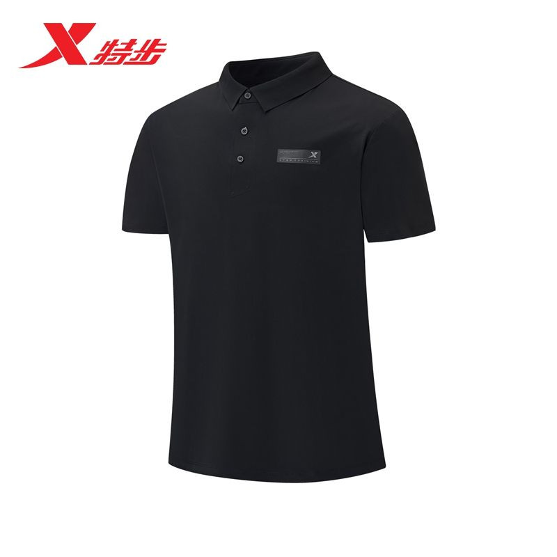 特步短袖POLO衫男夏季新款男士翻领冰丝透气运动T恤975229020002