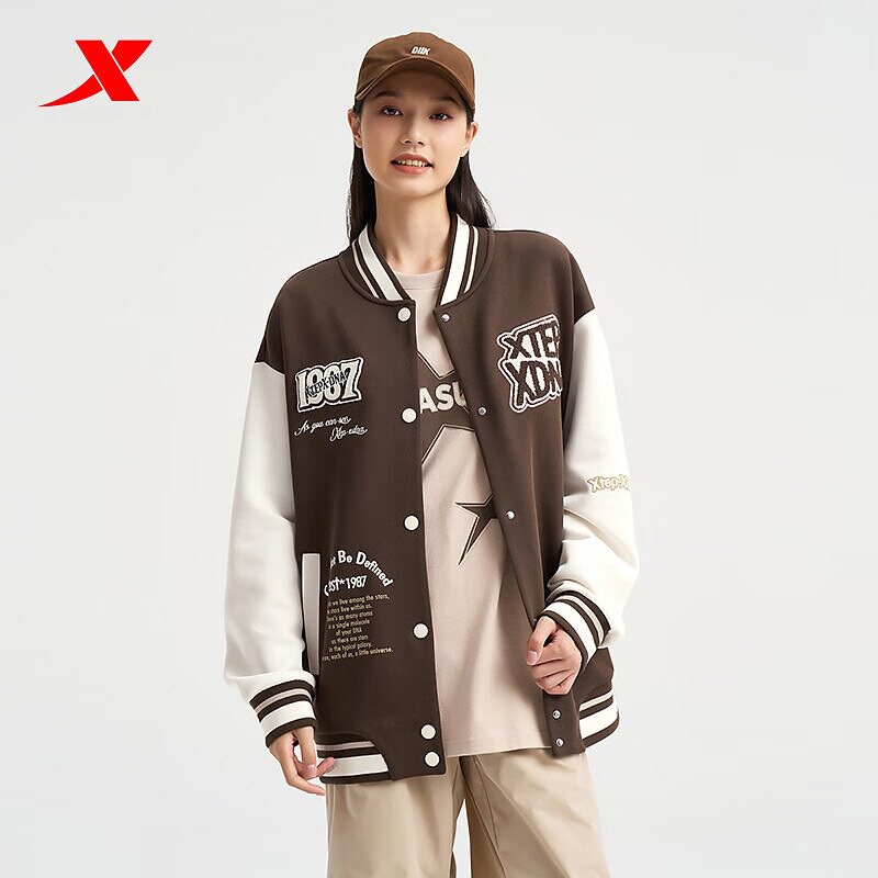 特步外套女款棒球服2024秋季新款