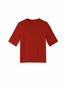 【万能搭】秋新款亲肤修身内搭打底衫女短袖T恤柔软显瘦上衣百搭