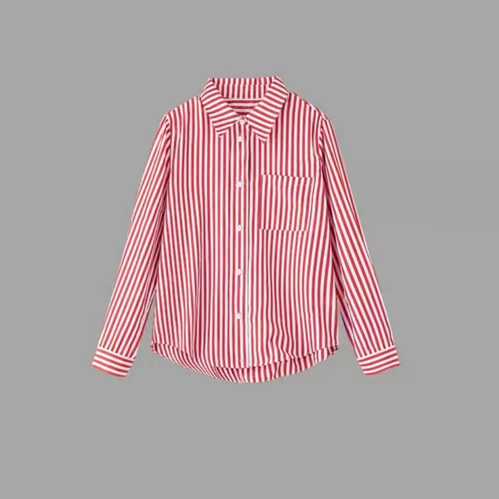 大洪官方严选店幸运时光红色衬衫