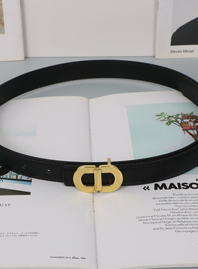 大洪官方严选店严选自营店同款配饰CD扣腰带头层牛皮简约皮带女