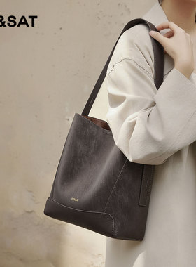 星期六水桶包包女2026新款春夏单肩斜挎包大容量托特包通勤hobo包
