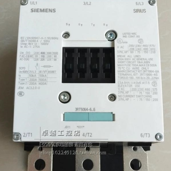 3RT5064-6AP36 220-240V 接触器 代替3RT1064-6AP36