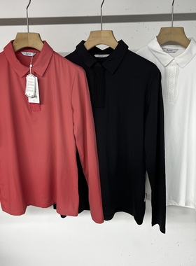 40B205 出口余韩单高尔夫女士夏季凉感冰丝翻领长袖弹力速干百搭