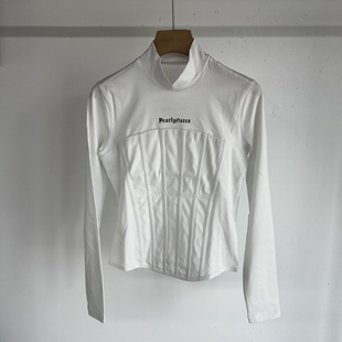 出口余韩单高尔夫女士春夏高领打底长袖上衣弹力百搭修身显瘦气质