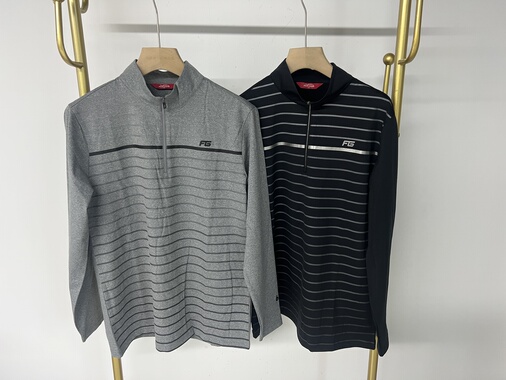 22119 韩国高尔夫男士长袖秋冬加绒GOLF保暖上衣速干透气弹力翻领