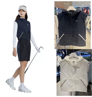 A001 高尔夫服装女士春夏连帽拉链马甲休闲百搭golf薄款防风 新品