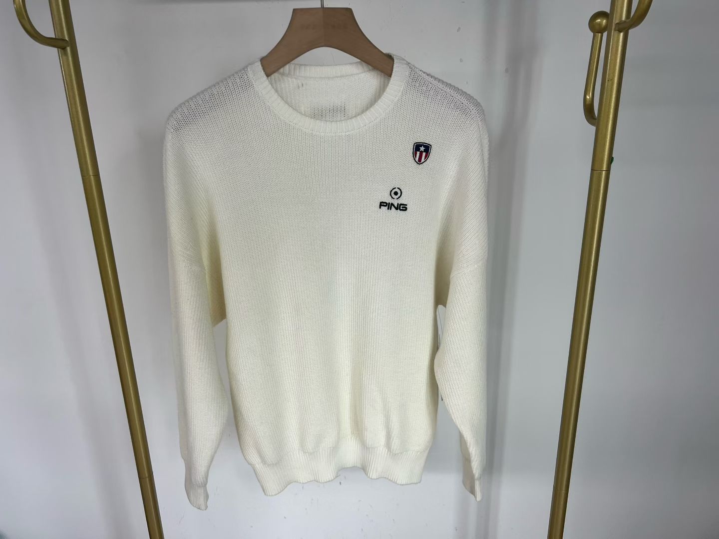 11C34 出口日本余高尔夫男士秋冬新款圆领针织保暖卫衣上衣