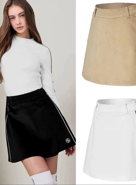 20343 出口韩国高尔夫25秋冬灯芯绒A字型显瘦百搭运动户外短裙女