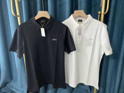 10 H32 韩国高尔夫服装夏季男士短袖速干修身华夫格golf翻领polo