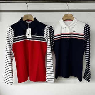 41C34 出口余韩单高尔夫女士春夏翻领长袖上衣速干百搭弹力清仓价