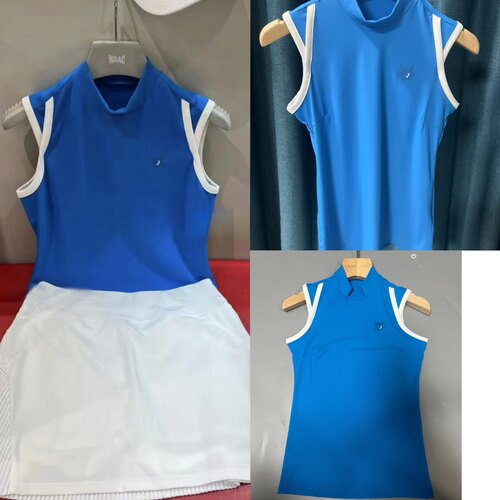 J002高尔夫夏季女装无袖背心搭配半高领修身运动干弹力显瘦小恶魔